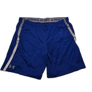 Under Armour Active Gym Shorts Mens 2X Blue Loose Heatgear Comfort Stretch
